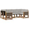 vidaXL Outdoor-Sofagarnitur 6 Stk. Natur und Hellgrau
