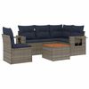 vidaXL 6-teiliges Gartensofa-Set mit Kissen, grau, Polyrattan