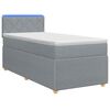 vidaXL Boxspringbett mit Matratze und LED Hellgrau 90 x 190 cm Stoff
