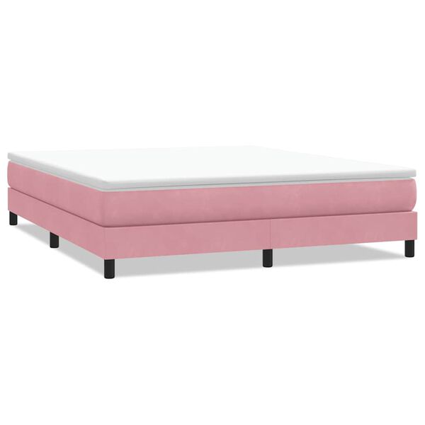 vidaXL Boxspringbett ohne Matratze Rosa 180x210 cm Samt