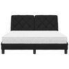 vidaXL Bett mit Matratze Schwarz 140x190 cm Stoff