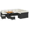 vidaXL Gartensofa-set 12 Stk. Schwarz Poly-Rattan
