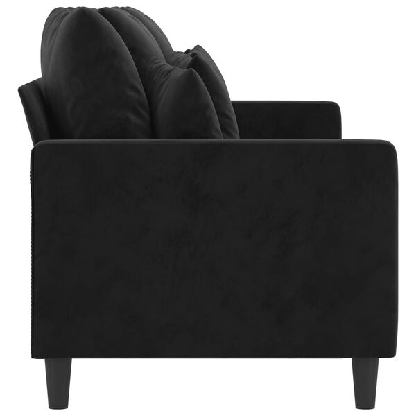 vidaXL 3-Sitzer-Sofa Schwarz 180 cm Samt
