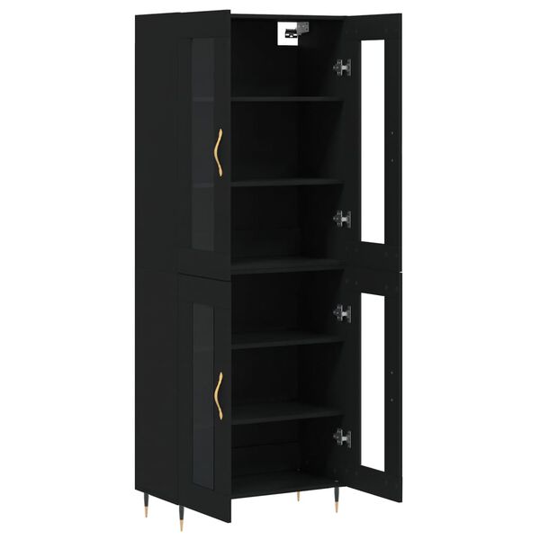 vidaXL Highboard Schwarz 69,5x34x180 cm Holzwerkstoff