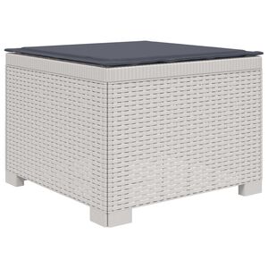vidaXL 1-Sitzer Garten-Sofa mit Kissen Rattan-Look PP Wei&szlig;