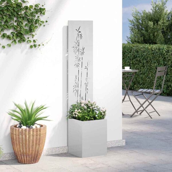 vidaXL Garten Sichtschutz-Leinwand Silber 32 x 140 cm Verzinkter Stahl