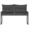 vidaXL Bank Outdoor Grau 118 x 55 x 82 cm PE-Rattan und Stoff