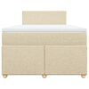 vidaXL Boxspringbett mit Matratze Creme 120x190 cm Stoff