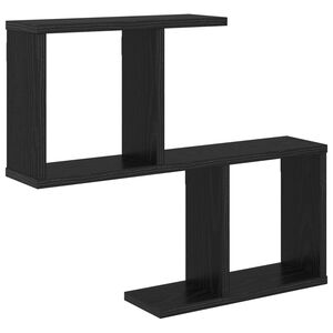 vidaXL Wandregal Schwarz Eichen-Optik 60 x 12 x 50,5 cm Holzwerkstoff