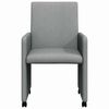 vidaXL Esszimmerst&uuml;hle mit Rollen 2 pcs Hellgrau 57 x 66 x 94 cm Stoff