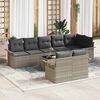 vidaXL Gartensofa-set mit Kissen 9 pcs Hellgrau Poly-Rattan