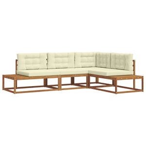 vidaXL Outdoor-Sofagarnitur 4 St&uuml;ck Natur und Creme