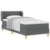 vidaXL Boxspringbett mit Matratze Dunkelgrau 90 x 190 cm Stoff