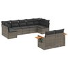 vidaXL 9-tlg. Garten-Sofagarnitur mit Kissen Grau Poly Rattan