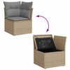 vidaXL 5-tlg. Garten-Sofagarnitur mit Kissen Beige Poly Rattan