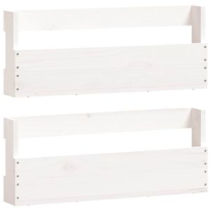 vidaXL Wand-Schuhregale 2 Stk. Wei&szlig; 59x9x23 cm Massivholz Kiefer
