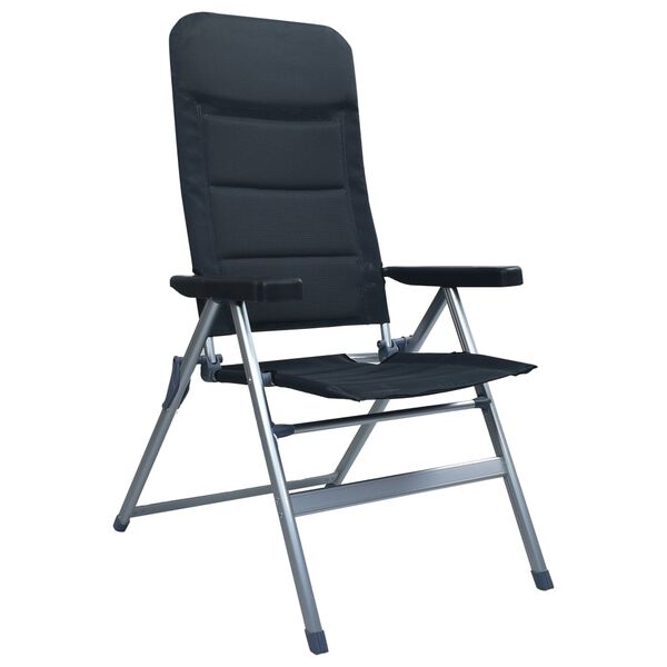 vidaXL Garten-Liegest&uuml;hle 2 Stk. Aluminium Schwarz