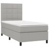 vidaXL Boxspringbett mit Matratze Hellgrau 100x200 cm Stoff