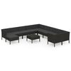 vidaXL 12-tlg. Garten-Lounge-Set mit Auflagen Poly Rattan Schwarz