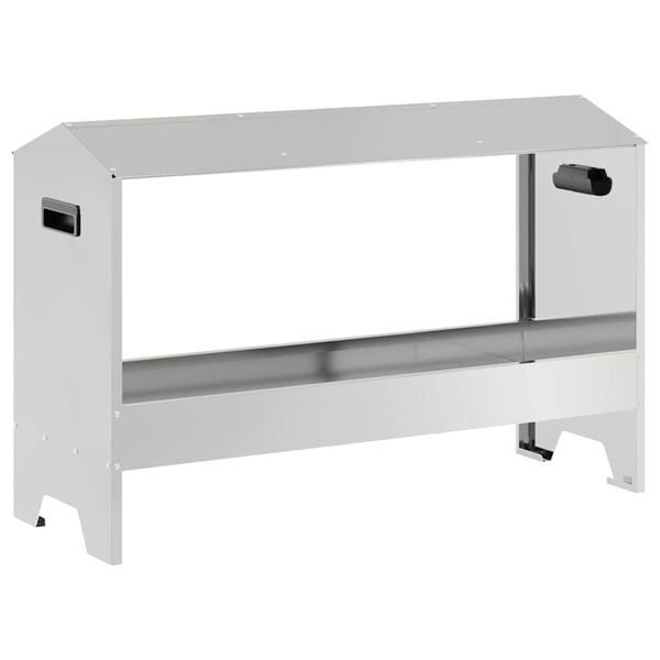 vidaXL H&uuml;hnerf&uuml;tterungsrinne Silber 81 x 32 x 53,5 cm Verzinkter Stahl