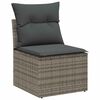 vidaXL Garten-Sofa-Set mit Kissen 9 pcs Grau Poly Rattan