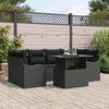 vidaXL Gartensofa-set mit Kissen mit Kissen 7 pcs Schwarz Poly Rattan