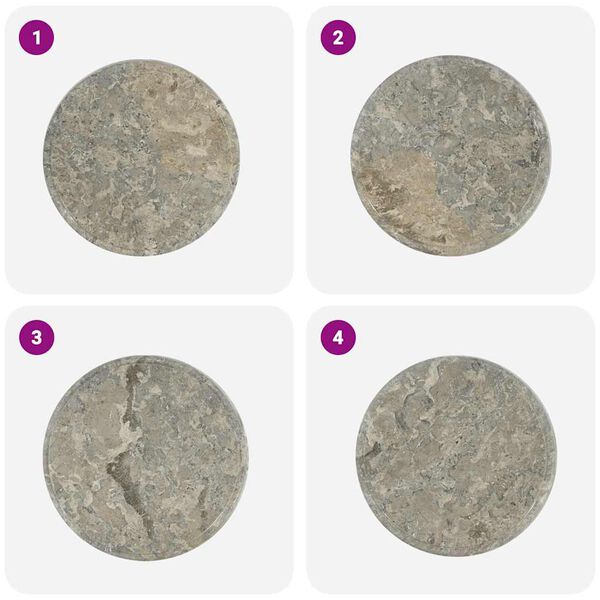 vidaXL Tischplatte Grau &Oslash;40x2,5 cm Marmor