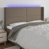 vidaXL LED Kopfteil Taupe 183x16x118/128 cm Stoff