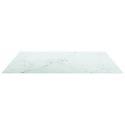 vidaXL Tischplatte Weiß 70x70 cm 6 mm Hartglas in Marmoroptik