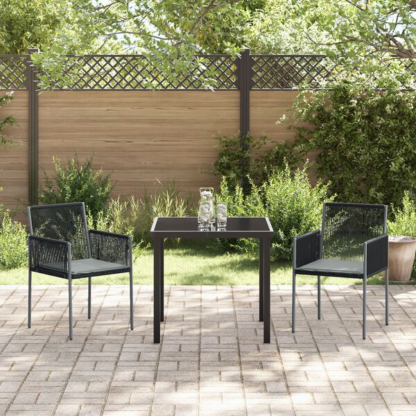vidaXL Garten Essgruppe 5 pcs Schwarz Poly Rattan
