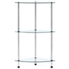 vidaXL Regal mit 3 Ablagen Transparent 30x30x67 cm Hartglas
