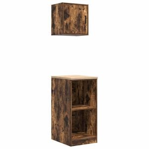 vidaXL Garagenschr&auml;nke 2 Stk. R&auml;uchereiche Holzwerkstoff