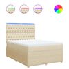 vidaXL Boxspringbett mit Matratze Creme 140x190 cm Stoff