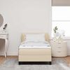 vidaXL Boxspringbett mit Matratze mit Kopfteil Creme 90 x 200 cm Stoff