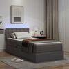 vidaXL Bett mit Stauraum und LED mit LED Grau 90 x 190 cm Kunstleder
