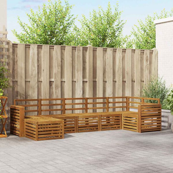 vidaXL Sofagarnituren 7 pcs Natur Massivholz Akazie