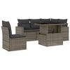 vidaXL 6-tlg. Garten-Sofagarnitur mit Kissen Grau Poly Rattan