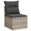vidaXL Garten-Sofa-Set mit Kissen 5 pcs Hellgrau Poly Rattan