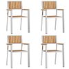 vidaXL Outdoortisch-Set 5 pcs Braun Massivholz Teak