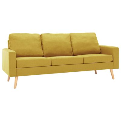 vidaXL 3-Sitzer-Sofa Gelb Stoff