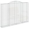 vidaXL Gabionen mit Hochbogen 4 Stk. 300x30x200/220cm Verzinktes Eisen