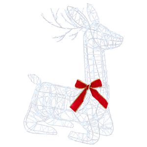 vidaXL 3D Weihnachtsrentier LOVIISA 280 LEDs Kaltwei&szlig; 55 x 22 x 63 cm