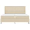 vidaXL Boxspringbett mit Matratze Creme 200 x 200 cm Stoff