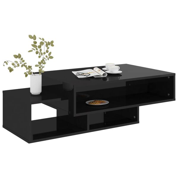 vidaXL Couchtisch Hochglanz-Schwarz 105x55x32 cm Holzwerkstoff