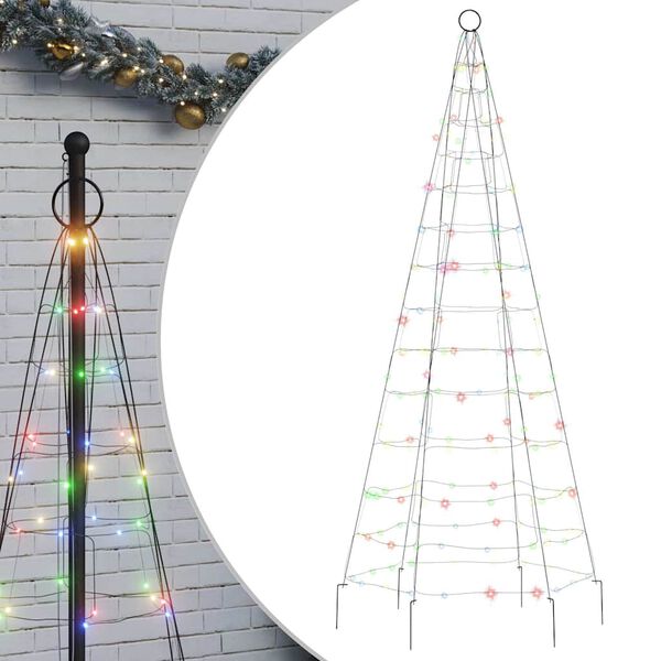 vidaXL LED-Weihnachtsbaum 200 LEDs Mehrfarbig 180 cm