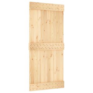 vidaXL Schiebet&uuml;r NARVIK Nat&uuml;rlich und Schwarz 95 x 210 cm (213,5 cm)