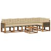 vidaXL Outdoor-Sofagarnitur mit Kissen 7 pcs Natur und Beige