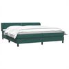 vidaXL Boxspringbett mit Matratzen Dunkelgr&uuml;n 200x210 cm Samt