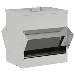 vidaXL H&uuml;hnerf&uuml;tterer Silber 40,5 x 45 x 41 cm 20 kg Verzinkter Stahl