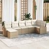 vidaXL Garten-Sofa-Set 7 pcs Beige Poly Rattan